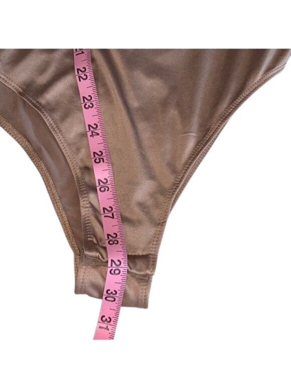 And Now This Womens Tan Sleeveless Bodysuit L Polyester/Spandex Blend Snap Closu - Picture 11 of 11